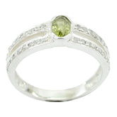 Peridot Halo French 925 Sterling Silver Green Gems Featherlight Luxurious Ring Jewelry