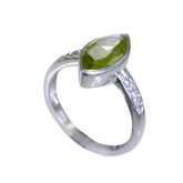 Peridot Halo Japanese 925 Silver Green Gemstones Dainty Romantic Ring Jewelry