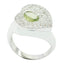 Peridot Halo German 92.5 Silver Green Gemstones Eye catching Contemporary Ring Jewelry