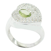 Peridot Halo German 92.5 Silver Green Gemstones Eye catching Contemporary Ring Jewelry