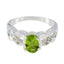 Peridot Halo African 92.5 Silver Green Gems Featherlight Abstract Ring Jewellery