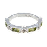 Peridot quarter Korean Sterling Silver Green Gemstones Dainty Trendy Band Jewellery