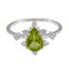Peridot Halo American 925 Sterling Silver Green Gemstones Delicate Modern Ring Jewellery