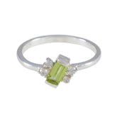 Peridot Halo Turkish Sterling Silver Green Gemstone Elegant Modern Ring Jewelry