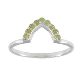 Peridot multiple Korean Sterling Silver Green Gemstone Elegant crown Ring Jewellery