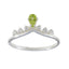 Peridot Halo Japanese 92.5 Silver Green Gemstones Minimalist Trendy Ring Jewelry