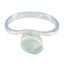 Prehnite Solitaire American 925 Sterling Silver Green Gemstone Whisper thin Trendy Ring Jewellery