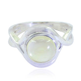 Prehnite Solitaire Russian 92.5 Silver Green Gemstones Mid weight Graceful Ring Jewelry
