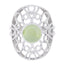 Prehnite Solitaire Mexican 925 Silver Green Gemstone Minimal Filigree Ring Jewellery