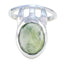 Prehnite Solitaire French 925 Silver Green Gemstones Essential Signet Ring Jewellery
