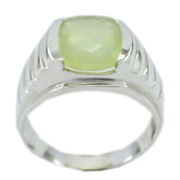 Prehnite Solitaire Indian Sterling Silver Green Gems Versatile Signet Ring Jewellery