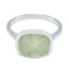 Prehnite Solitaire Russian 92.5 Silver Green Gemstone Minimal Luxurious Ring Jewellery