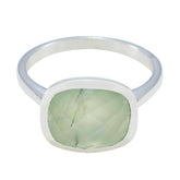Prehnite Solitaire Russian 92.5 Silver Green Gemstone Minimal Luxurious Ring Jewellery
