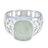 Prehnite Solitaire Latin American 925 Sterling Silver Green Gems Minimal Filigree Ring Jewelry