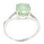 Prehnite Solitaire Korean 925 Sterling Silver Green Gemstones Delicate Sophisticated Ring Jewelry