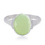Prehnite Solitaire Egyptian 925 Silver Green Gems Slim Heritage Ring Jewellery