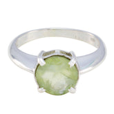 Prehnite Solitaire Moroccan 925 Sterling Silver Green Gems Tiny Contemporary Ring Jewellery