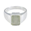 Prehnite Solitaire French 925 Silver Green Gems Mid weight Signet Ring Jewelry