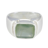 Prehnite Solitaire Egyptian Silver Green Gemstones Essential Modern Ring Jewelry
