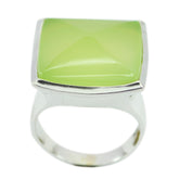 Prehnite Solitaire Egyptian 925 Silver Green Gems Chunky Victorian Ring Jewelry