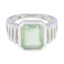 Prehnite Solitaire German 925 Silver Green Gems Mid weight Signet Ring Jewelry
