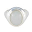 Rainbow Moonstone Solitaire Egyptian Silver White Gems Classic Glamorous Ring Jewellery
