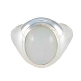 Rainbow Moonstone Solitaire Egyptian Silver White Gems Classic Glamorous Ring Jewellery
