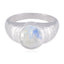 Rainbow Moonstone Solitaire Egyptian 925 Silver White Gemstones Versatile Glamorous Ring Jewellery
