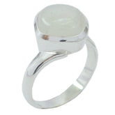 Rainbow Moonstone Solitaire German Silver White Gems Minimal Luxurious Ring Jewelry