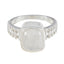 Rainbow Moonstone Solitaire German 925 Silver White Gems Mid weight Boho Ring Jewelry
