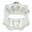 Rainbow Moonstone Penta Egyptian Silver White Gemstones Mid weight Vintage Band Jewelry