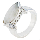 Rainbow Moonstone Solitaire Mexican 92.5 Silver White Gemstone Essential Filigree Ring Jewellery