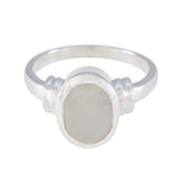 Rainbow Moonstone Solitaire Moroccan 925 Sterling Silver White Gems Mid weight Glamorous Ring Jewellery
