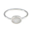 Rainbow Moonstone Solitaire American 925 Silver White Gems Elegant Feminine Ring Jewellery