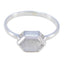 Rainbow Moonstone Solitaire American 92.5 Silver White Gemstones Delicate Graceful Ring Jewelry