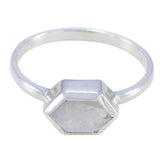 Rainbow Moonstone Solitaire American 92.5 Silver White Gemstones Delicate Graceful Ring Jewelry