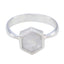 Rainbow Moonstone Solitaire Russian 92.5 Silver White Gemstones Featherlight Abstract Ring Jewellery