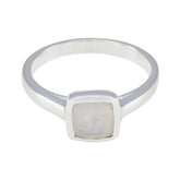 Rainbow Moonstone Solitaire French 92.5 Silver White Gemstone Featherlight Glamorous Ring Jewellery