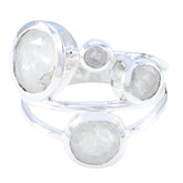 Rainbow Moonstone quarter Egyptian 92.5 Silver White Gemstone Minimal Cultural Ring Jewellery