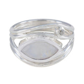 Rainbow Moonstone Toi et Moi Moroccan Silver White Gemstone Tiny Love Ring Jewelry