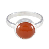Red Onyx Solitaire Moroccan Silver Red Gemstones Slim Luxurious Ring Jewelry