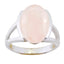 Rose Quartz Solitaire Egyptian Silver Pink Gemstones Mid weight Feminine Ring Jewelry