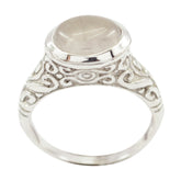 Rose Quartz Solitaire African 925 Sterling Silver Pink Gemstone Minimal Art Deco Ring Jewelry