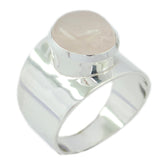 Rose Quartz Solitaire French 925 Sterling Silver Pink Gems Eye catching Armor Ring Jewelry