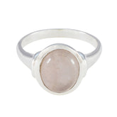 Rose Quartz Solitaire Egyptian 92.5 Silver Pink Gems Minimal Abstract Ring Jewelry