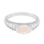 Rose Quartz Solitaire American Sterling Silver Pink Gemstones Whisper thin Abstract Ring Jewelry