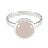 Rose Quartz Solitaire Egyptian Sterling Silver Pink Gems Slim Glamorous Ring Jewellery
