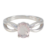 Rose Quartz Solitaire Korean 92.5 Silver Pink Gemstones Delicate Romantic Ring Jewellery