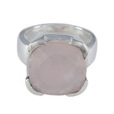 Rose Quartz Solitaire Italian Silver Pink Gemstone Statement Victorian Ring Jewelry
