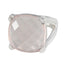 Rose Quartz Solitaire Italian Silver Pink Gemstone Chunky Retro Ring Jewelry